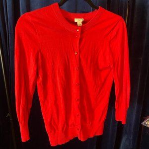 J. Crew red cardigan, size S